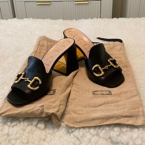 Gucci Black Leather Women's Mules (WORN ONCE)